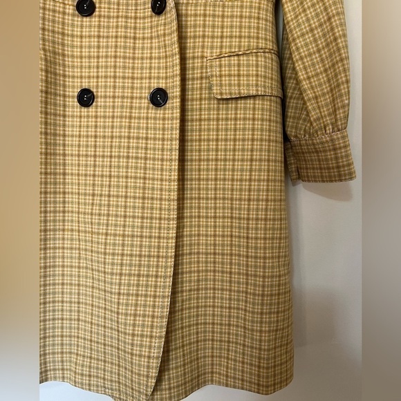 EP YAYING Plaid Wool Blend Double Breasted Longline Blazer Coat Size 2 Like New - Picture 5 of 12
